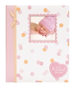Lil Peach First 5 Years Baby Memory Book, Cherish Every Precious Moment, Pink & Peach Confetti Polka Dots