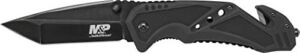 Smith & Wesson M&P SWMP11B 8.9in High Carbon S.S. Folding Knife with 3.8in Tanto Point Blade and Aluminum Handle for Outdoor, Tactical, Survival and EDC