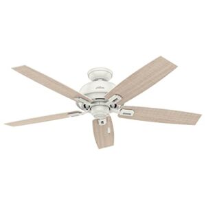 Hunter Donegan Indoor / Outdoor Ceiling Fan with Pull Chain Control, 52″, Fresh White