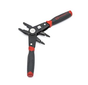 Crescent 2 in 1 Combo Dual Material Linesman’s Pliers and Wire Stripper – CCP8V , Black