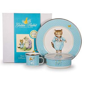 Golden Rabbit Enamelware – Tom Kitten Pattern – 3-piece Child Dinner Set