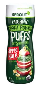 Sprout Organic Baby Food Baby Snacks Plant Power Puffs, Apple Kale, 1.5 Oz (Pack of 6)