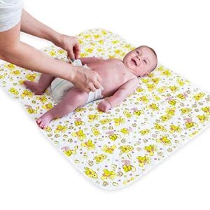 Changing Mat – Biggest Waterproof & Reusable Portable Changing Pad 25.5″x31.5″ for Change Diaper in Any Places – Unisex Design for Girls & Boys – Reinforced Double Seams – Free Storage Bag