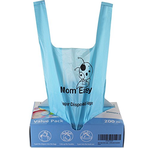 MOM EASY Diaper Sacks with Easy-to-Tie Handles Baby Diaper Disposal Bag Unscented Leak Proof Easy Dispensing Baby Poop Bags 8 x 15 inches, 600 Pcs | The Storepaperoomates Retail Market - Fast Affordable Shopping