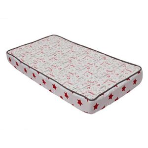 Bacati Baseball Red/Grey Muslin Quilted Changing Pad Cover