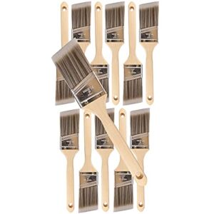 (12 PK 2 inch Angle Brush Premium Wall / Trim House Paint Brush Set Great for Professional Painter and Home Owners Painting Brushes for Cabinet Decks Fences Interior Exterior & Commercial Paintbrush.