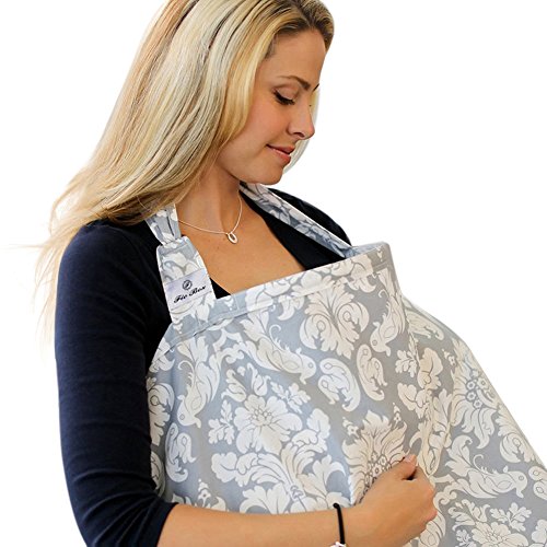 QUNQI STAR Nursing Cover,Soft Breastfeeding Nursing Covers for Infants,Adjustable Breast Feeding Cover with Burp Cloth and Pocket (Grey) | The Storepaperoomates Retail Market - Fast Affordable Shopping