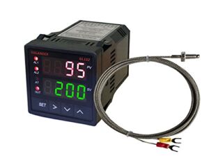 Universal 1/16DIN PID Temperature Controller, PID, On/Off, Manual Control, with K Thermocouple