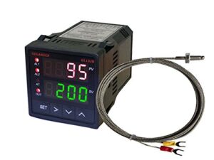 12V/24V DC Powered Universal 1/16DIN PID Temperature Controller, PID, On/Off, Manual Control, with K Thermocouple