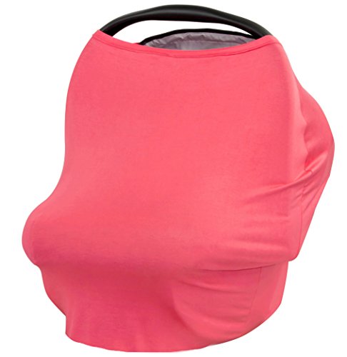 JLIKA Baby Car Seat Covers – Stretchy Infant Canopy and Nursing Cover for Breastfeeding Newborns Infants Babies Girls Boys Best Shower Gift Maternity Apron Infinity Scarf carseats (Coral Reef) | The Storepaperoomates Retail Market - Fast Affordable Shopping