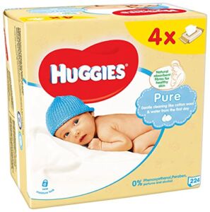 Huggies Pure Wipes 4 Packs of 56 – Set of 2