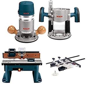Bosch 1617EVSPK 12 Amp 2-1/4-Horsepower Plunge and Fixed Base Variable Speed Router Kit with Benchtop Router Table and Deluxe Router Edge Guide