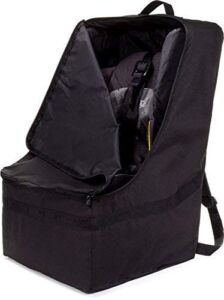 Zohzo Car Seat Travel Bag – Adjustable Padded Backpack for Car Seats (Black)