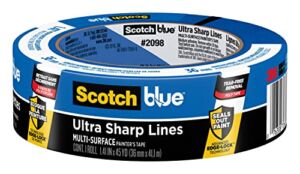 ScotchBlue Ultra Sharp Lines Multi-Surface Painter’s Tape, 1.41 inches x 45 yards, 2098, 1 Roll