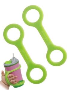 EazyHold Sippy Cup/Baby Bottle Holder, No Spill Sippy Cup Holder for Infant, Baby toddler-100% Silicone (2 Pack)