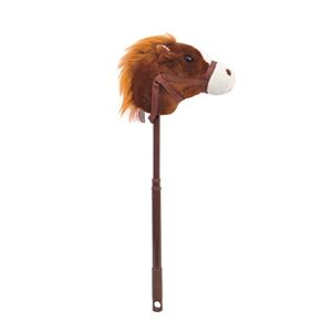 Linzy Plush 36” Horse Riding Stick , with Galloping Sounds, Adjustable Telescopic Stick, Adjust to 3 Different Sizes, Kids of Different Ages, Dark Brown (A-20216DB)