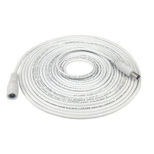 5m 16.4 ft 5.5mm x 2.1mm DC Plug Extension Cable for Power Adapter 12v dc extension 5.5mm x 2.1mm extension 22AWG White