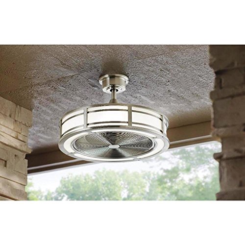 Home Decorators Collection Brette 23 in. LED Indoor/Outdoor Brushed Nickel Ceiling Fan | The Storepaperoomates Retail Market - Fast Affordable Shopping