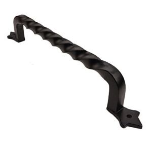 Iron Valley – 14″ Twist Bar Door Handle Pull – Solid Cast Iron