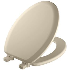 MAYFAIR 1841EC 006 Cameron Toilet Seat will Never Loosen and Easily Remove, ELONGATED, Durable Enameled Wood, Bone