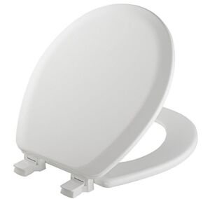 MAYFAIR 841EC 000 Cameron Toilet Seat will Never Loosen and Easily Remove, ROUND, Durable Enameled Wood, White