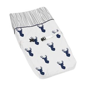 Sweet Jojo Designs Navy White and Gray Woodland Deer Boys Baby Changing Pad Cover