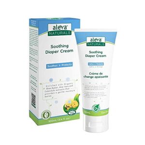 Aleva Naturals Soothing Baby Diaper Cream for Newborn and Toddlers, Fragrance Free, Organic Shea Butter, Aloe Vera, Calendula Extracts and Sensitive Skin Friendly, Clear, 3.4 Fl Oz