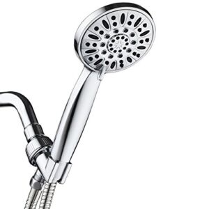 AquaDance 3316 High Pressure 6-Setting 4″ Chrome Face Hand Held Head with Hose for The Ultimate Shower Experience Officially Independently Tested to Meet Strict US Quality & Performance Standards