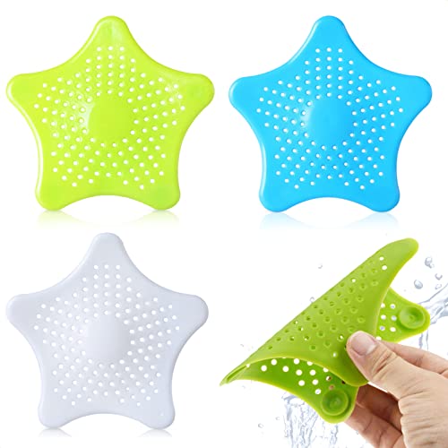 3Pcs Starfish Rubber Sink Strainers – Drain Hair Catcher – Kitchen Sink Strainer Stopper Silicone Drain Cover – Tub Drain Hair Catcher, Bathroom Sink Drain Strainer for Sink, Bathtub Strainer | The Storepaperoomates Retail Market - Fast Affordable Shopping
