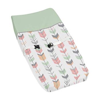 Sweet Jojo Designs Grey, Coral and Mint Woodland Arrow Baby Girls Changing Pad Cover | The Storepaperoomates Retail Market - Fast Affordable Shopping