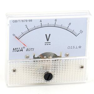Baomain Analog Voltmeter 85C1 DC 0-10V Rectangle Analog Volt Panel Meter Gauge