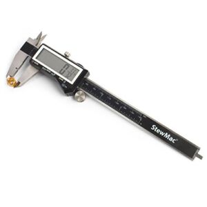 StewMac Professional Luthier’s Digital Caliper with Custom Jaw Notch for Measuring Fretwire Crown Height