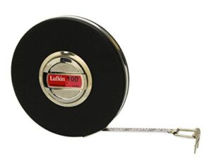 Crescent Lufkin 3/8″ x 100′ Leader Chrome Clad Tape Measure – HC256N , Black