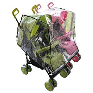 Aligle Twin Stroller Raincoat Universal Size Side by Side Stroller Weather Shield, Baby Rain Cover/Wind Shield