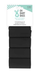 Oh Baby Bags – 8 Roll Refill Header Card- Black ENG ONLY