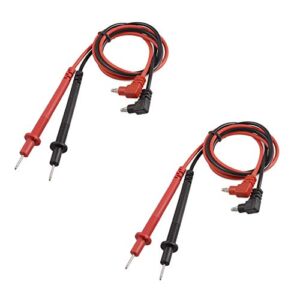 LDEXIN 2pairs 90cm/35″ Long Digital Laboratory Multimeter Voltmeter Test Lead Probe Wire Cable Banana Plug Connector Black Red 1000V