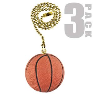 Decorative Basketball Sports Ceiling fan pull with beaded chain – 3 Pack – FA254