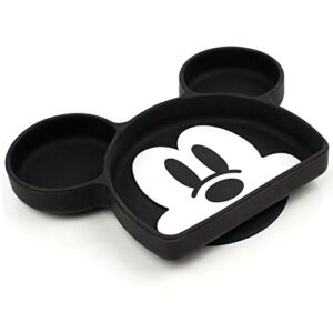 Bumkins Disney Silicone Grip Dish, Suction Plate, Divided Plate, Baby Toddler Plate, BPA Free, Microwave Dishwasher Safe – Mickey Mouse-1 Count (Pack of 1)