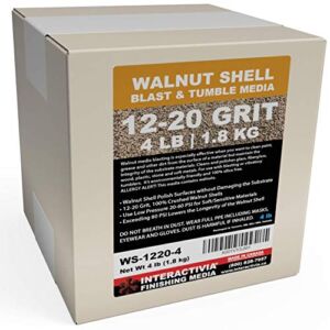 1.8 kg or 4 lb Ground Walnut Shell Media Abrasive 12-20 Grit for Tumbling, Vibratory or Blasting …