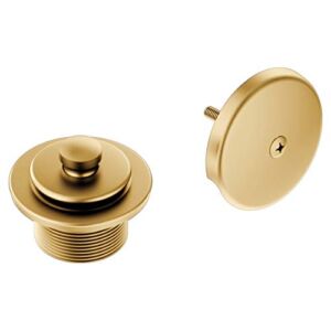 Moen T90331BG Push-N-Lock Tub and Shower Drain Kit with 1-1/2 Inch Threads, Brushed Gold