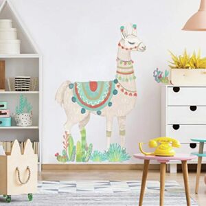 RoomMates RMK3839GM Watercolor Llama Peel and Stick Giant Wall Decals
