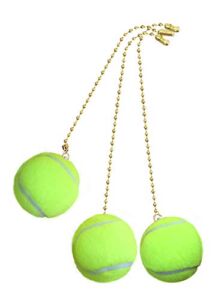 Decorative Tennis Ball Sports Ceiling fan pull with beaded chain – 3 Pack – FA1009