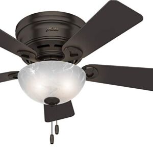 Hunter Fan 42 inch Low Profile Premier Bronze Indoor Ceiling Fan (Renewed)