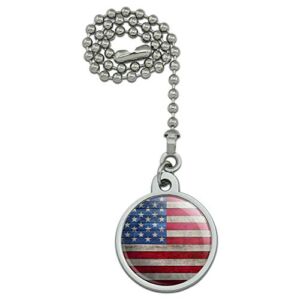 GRAPHICS & MORE Rustic American Flag Wood Grain Design Ceiling Fan and Light Pull Chain