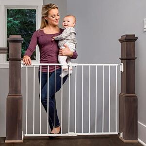 Regalo 2-in-1 Extra Wide Stairway and Hallway Walk ThroughBaby Safety Gate, Hardware Mounting, White 24″x40.5″x28.5″(Pack of 1)