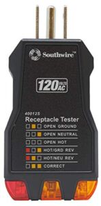 Southwire Tools & Equipment 40012S Receptacle Tester, Black