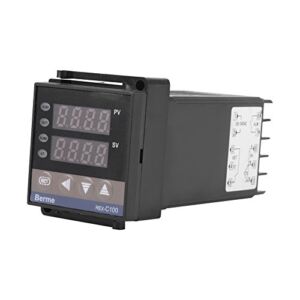 PID Temperature Controller, 0℃-50℃ Alarm REX-C100 Digital Intelligent Thermostat LED PID Temperature Controller AC110V-240V