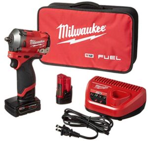 Milwaukee 2554-22 M12 FUEL Stubby 3/8 in. Impact Wrench Kit (2 Ah/4 Ah)