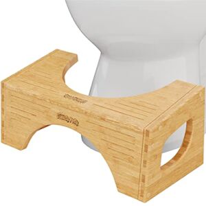 Squatty Potty The Original Toilet Stool – Bamboo Flip, 7″ & 9″ Height, Brown