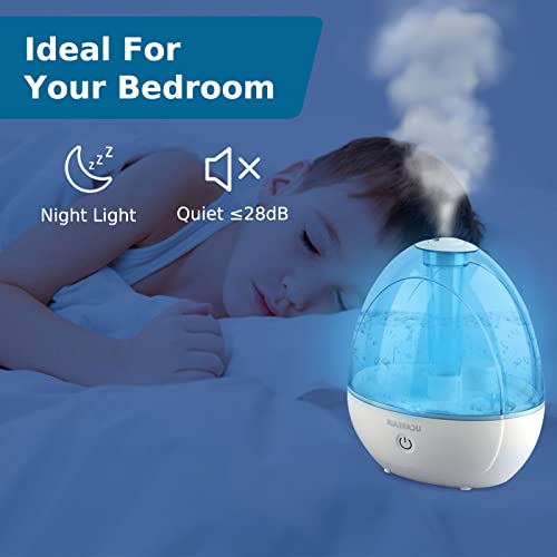 UCAREAIR Ultrasonic Cool Mist 2L Humidifier, 28dB Whisper-Quiet Oil Diffuser Humidifier for Bedroom, Adjustable 360°Rotation Nozzle, Up to 30 Hours, Auto Shutoff, Night Light, BPA-Free, Filter Free | The Storepaperoomates Retail Market - Fast Affordable Shopping
